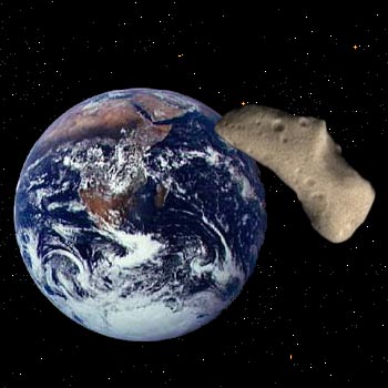 Землия и астероид Эрос. Конечно это монтаж.