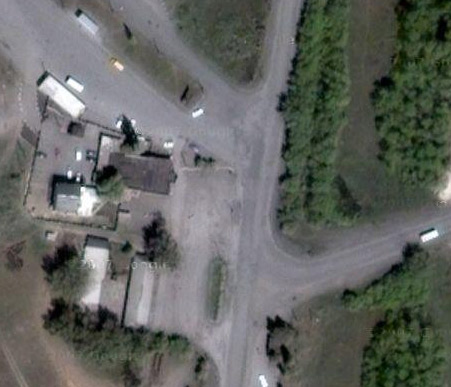 Вид на автовокзал Гуково из космоса